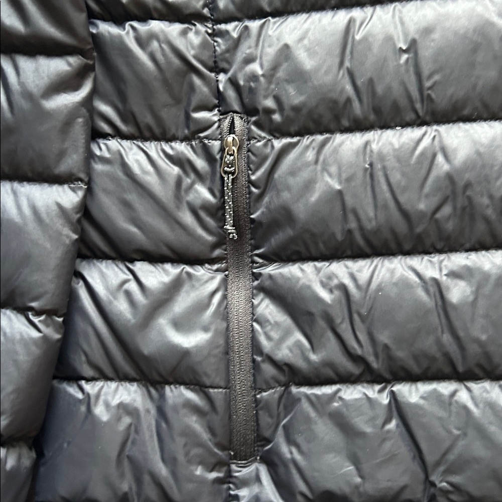 Eddie Bauer Men's Dark Puffer Jacket 2 front zip pockets Size Tall Large - Picture 2 of 4